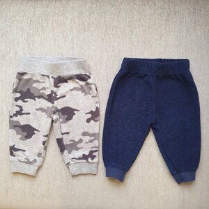 Two Pairs of George Fleece Baby Boy Pants Size 3-6 Months